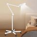 Yissale - Lampe de travail LED 5x avec pied fixe, lampe de loupe sur support à roulettes, 125 mm, 5 dioptries, blanc, lumière, lampe d'usage pour salons de beauté, 22 W, statif [Classe Énergétique A]
