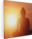 Artaza Canvas Tableau Bouddha Coucher de soleil - 40x40cm - Impression sur toile