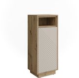 Vicco Halfhoge kast Beatrice, Kasjmier/Artisanaal eiken, 38 x 93 cm