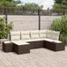 vidaXL Tuinbank Set 6-delig Bruin en Crème Polyrotan