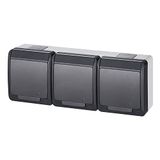 Hermes Drievoudige hermetische aansluiting met 16A IP44 antraciet GNT 0323-07