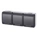 Hermes Drievoudige hermetische aansluiting met 16A IP44 antraciet GNT 0323-07