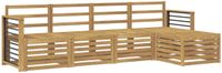 vidaXL Ensemble de canapés d'extérieur 5 pc Blanc Bois d'Acacia Massif