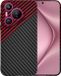 Techsuit Hoesje geschikt voor Huawei Pura 70 - Carbonite FiberShell Carbon Back Cover - Rood/Zwart
