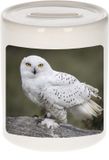 Bellatio Decorations Dieren sneeuwuil foto spaarpot 9 cm