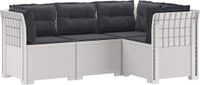 vidaXL 4-Zits Tuin Sofa met Kussens Rattan Look PP Wit