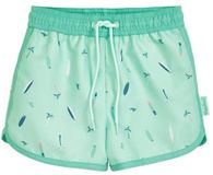 Playshoes Kinderbadshort Strandshort Surfplank Palmboom Mint Unisex Polyester 134/140
