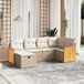 Maison Exclusive - Ensemble de meubles de jardin 6 pièces avec canapé et coussins, beige, en polyrotin