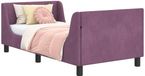 vidaXL lit pour enfant avec tête de lit violet 80 x 160 cm velours