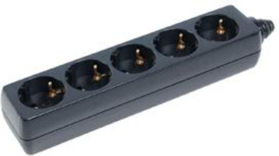 Allteq Stekkerdoos - 5-voudig - Zwart