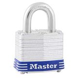 Master Lock 3EURD Gelamineerd hangslot met sleutel, grijs, 5,9 x 4 x 2,1 cm, Mulit-Color