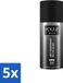 Vogue Men Mystic Black Deodorant Spray Anti-transpirant 150 ml - Voordeelverpakking - 5 stuks