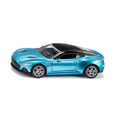 SIKU 1582 Aston Martin DBS Superleggera, speelgoedauto, metaal/plastic, blauw, deuren kunnen open, sportvelgen met rubberen banden