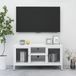 Maison Exclusive - Meuble TV, blanc, 105x35x52 cm, acier et verre