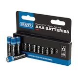 Draper PowerUP Ultra-alkaline-batterijen, 12 stuks