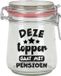 Bellatio Decorations Voorraadpot/Snoeppot - Pensioen - Glas - 10 x 7,5 cm - 720 ml - Transparant
