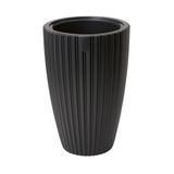 Form Plastic Plantenpot/bloempot Mika - kunststof - zwart - D40 x H58 cm - met binnenpot - rond
