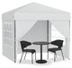 UISEBRT Pop-up paviljoen, 2,5x2,5 meter, inklapbaar, snelle opbouw met één druk op de knop, waterdicht en met UV-bescherming, inclusief 4 zijpanelen, met tas – Wit