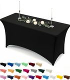 Utopia Kitchen Spandex Tafellaken 1 Pak [183L x 76B x 76H cm, Zwart]