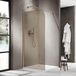 Fortifura Galeria Inloopdouche - 110x200cm - afgeronde glaswand - rook glas - wandarm - geborsteld koper SW1418366/SW876702