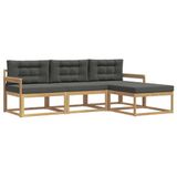 vidaXL - Buiten - bank - set - 4 - st - Wit - en - antracietkleurig - Polyester