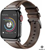 Strap-it Luxe leren band - Donkerbruin - Geschikt voor Apple Watch 38/40/41/42mm