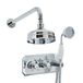 Hudson Reed Système de douche classique avec inverseur, douchette et pommeau de douche rond de 15 cm avec bras de douche mural Chrome/Blanc | Elizabeth