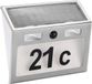 Merkloos / Sans marque Haushalt International Solar huisnummer plaat - 18 cm - met licht en bewegingsmelder - led - sensor - Zilver