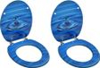 MDF Bleu Abattant de WC Goutte d'eau avec Couvercle (2 pièces)