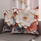 PETTI Artigiani Italiani - Paar kussenslopen 65 x 65 cm van microvezel, decoratief kussen voor slaapkamer, bank, woonkamer, set van 2 kussenslopen, bloemenpatroon 05 1, 100% Made in Italy