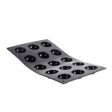 De Buyer Bakvorm met 15 halfronden, 4 cm, siliconen, zwart, 35,61 x 20,8 x 2,59 cm