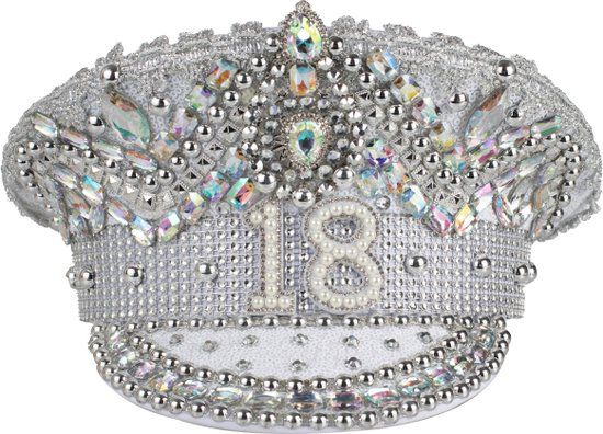 Ginger Ray Glitter & Glamour Verjaardagshoed 18 Jaar - Zilver