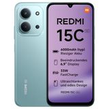 Xiaomi REDMI 15C 5G, Smartphone 4+256GB, 6,9" 120Hz Display, MediaTek Dimensity 6300-processor 6nm Octa-core, 50MP AI Dual Camera, 6000mAh, Mintgroen, Oplader niet inbegrepen