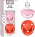 BIBS De Lux Fopspeen - 0+ mnd - 2-pack - Rond - Baby Pink/Tango