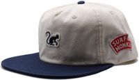 Surf Monkey 5-panel pet voor heren/dames - 100% biologisch katoen - One size (wit)