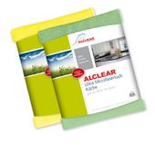 Alclear 8215810yg Keukendoek, ultra-microvezel, 32 x 36 cm, groen en geel, 2 stuks