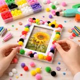 Craft Pom Pom 100 Stuks - Hobbypakket met Pompons in 4 Maten (1-3,5cm) - Meerkleurig - Polyester - Geschikt voor Kinderen vanaf 3 Jaar - Ideaal voor Knutselen en Decoreren