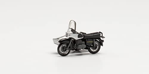 Herpa 053433-006 Motorfiets MZ 250 met zijwagen zilver/zwart - Modelauto