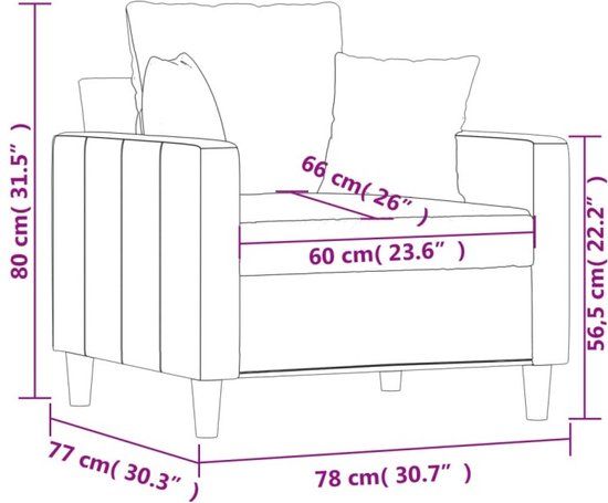 vidaXL Fauteuil 60 cm fluweel donkergrijs