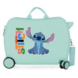 Disney Aloha Stitch Kinderkoffer, blauw, 50 x 38 x 20 cm, stijf, 2,1 kg, zijdelingse combinatiesluiting, ABS, 34 l, handbagage