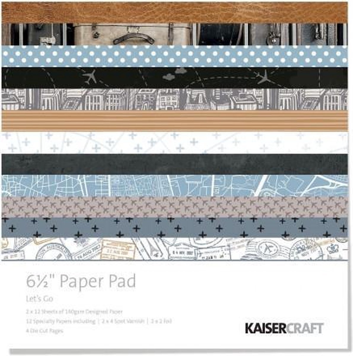 Kaisercraft Papier Pad 6.5"X6.5" 40/Pkg-Let's Go