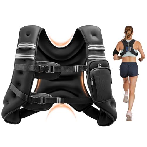 VEVOR Gewichtsvest 5,4 kg met reflecterende strepen, verstelbare gesp, lichaamsgewichtsvest voor mannen en vrouwen, trainingsapparaat voor krachttraining, hardlopen, joggen, fitness, gewichtsverlies