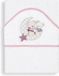 Interbaby Badcape Beertjes Junior 100 Cm Katoen Wit/roze
