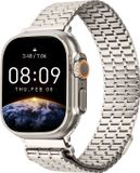 Strap-it Luxe Metalen Mesh horlogeband - Geschikt voor Apple Watch bandje - Series 1/2/3/4/5/6/7/8/9/10/11/SE/SE2/SE3 - Sterrenlicht / Starlight - RVS bandje staal met magneet - Stalen iWatch bandje voor maat: 38 / 40 / 41 / 42mm