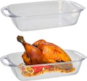 Marinex Ovenschaal van borosilicaat glas - 2x - rechthoek - 2.7 Liter - 35 x 20 x 7 cm - serveerschaal
