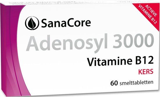 SanaCore Adenosyl 3000 Vitamine B12 Kers Smelttabletten 60 stuks