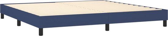 vidaXL Boxspring met matras stof blauw 200x200 cm