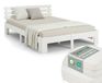 Homestyle4u Lit deux personnes - 160x200 cm - Lit avec matelas et sommier à lattes - Blanc