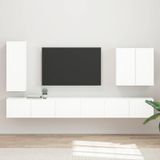 Maison Exclusive - Étagère murale TV, set de 6, blanc laqué brillant