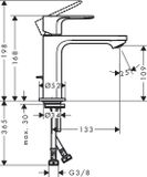 Hansgrohe Rebris S Wastafelkraan - Chroom - 110mm Uitloop - Met Trekstang